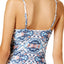 BECCA by Rebecca Virtue Naples Tie Front Tankini Top in Blue/White