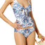 BECCA by Rebecca Virtue Naples Tie Front Tankini Top in Blue/White