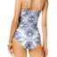 BECCA by Rebecca Virtue Naples Tie Front Tankini Top in Blue/White