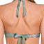 BECCA by Rebecca Virtue Serene Printed Metallic Halter Bikini Top in Mojito