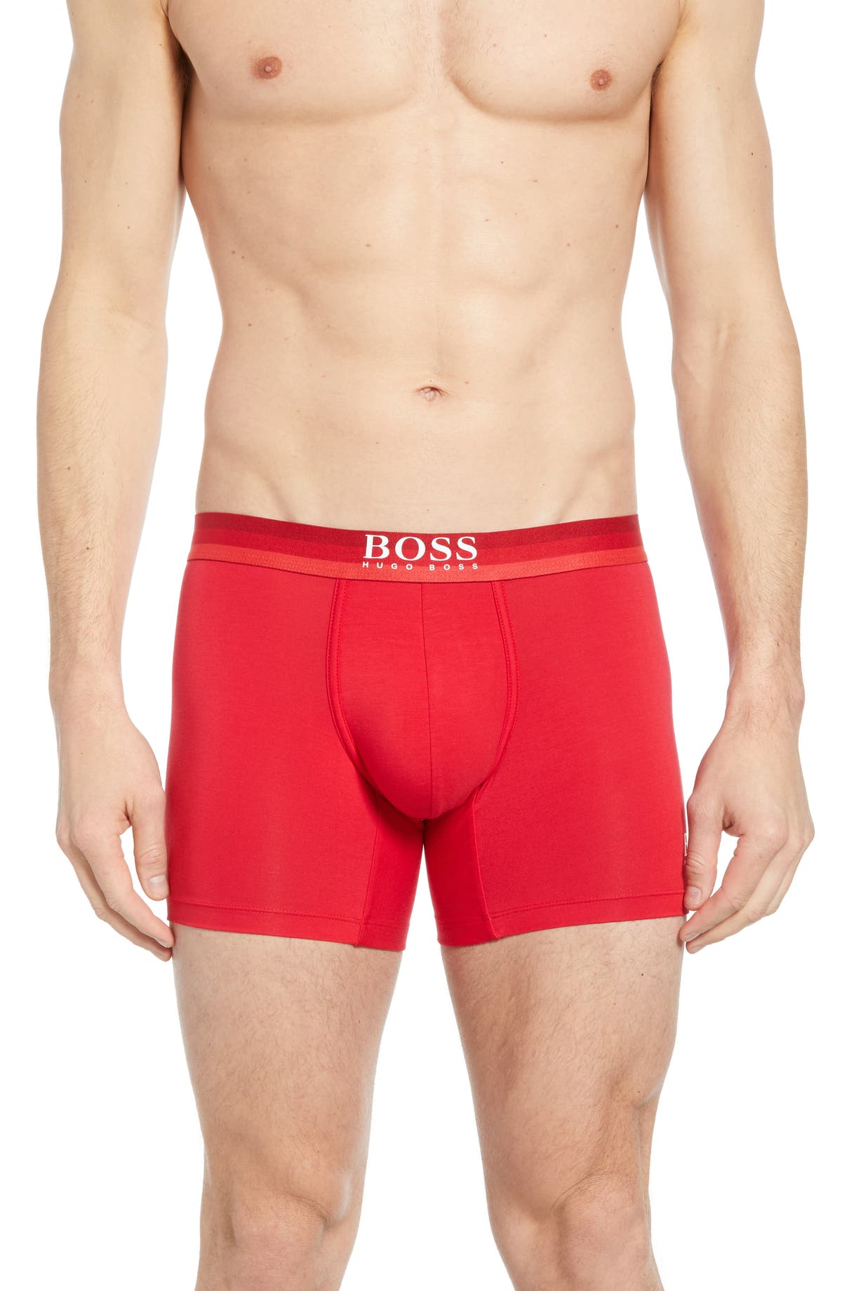 BOSS Men's Boss Boxer Briefs Red