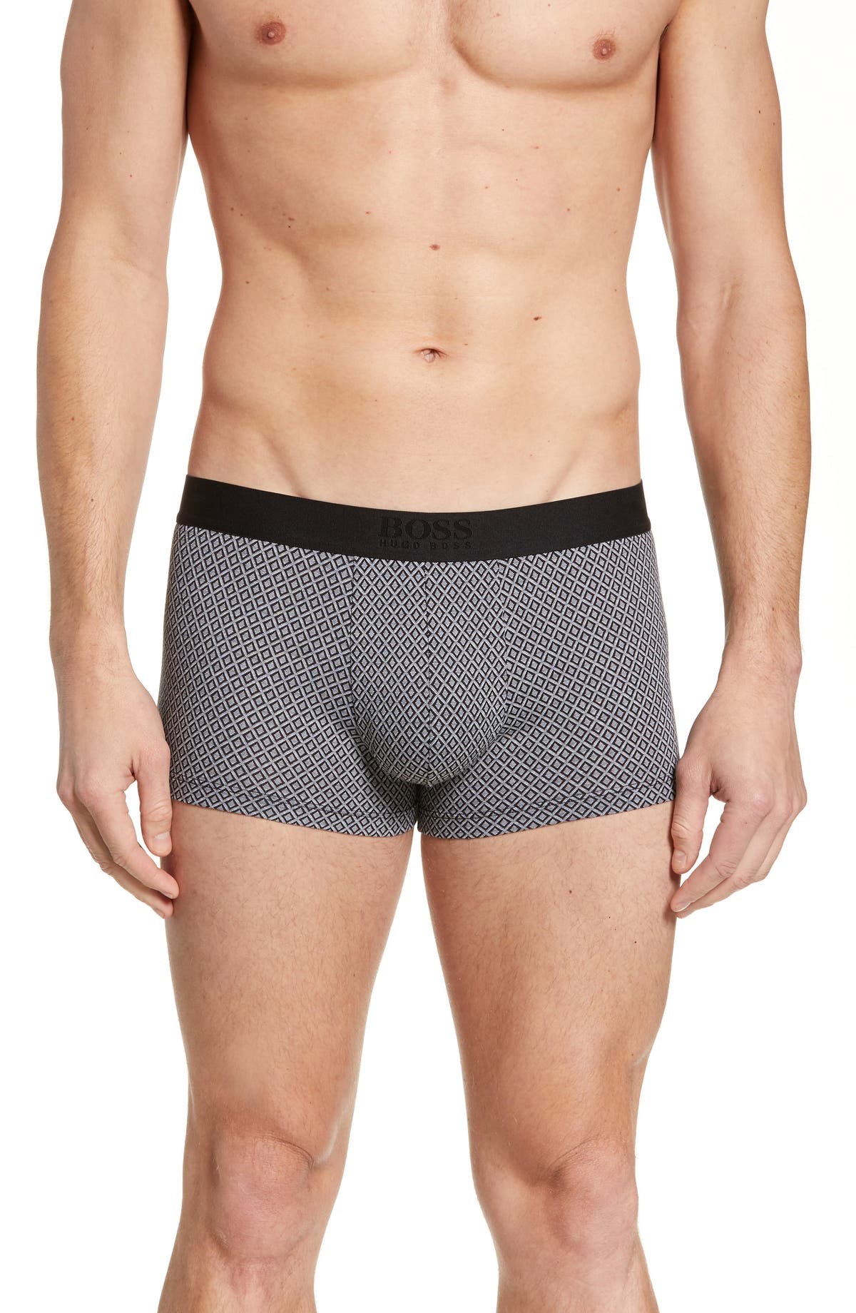 BOSS Men's Boss Jacquard Trunks Grey