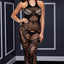 Baci Black 5007 Crotchless Jacquard Body Stocking