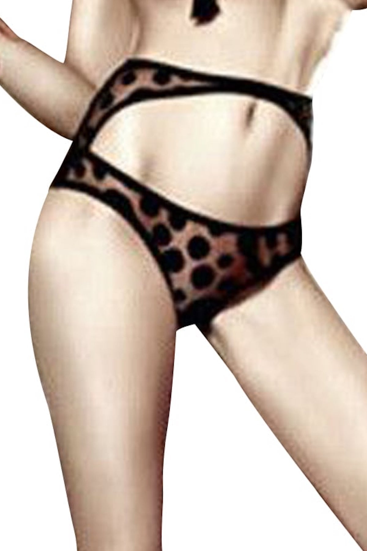 Baci Black Dot Mesh Sarong Panty