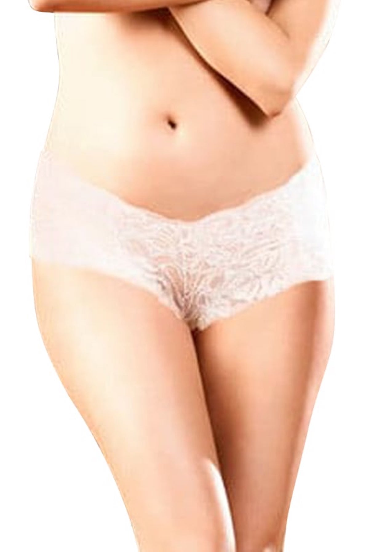 Baci PLUS Light-Pink Lace Boyshort  - Sizes 20-24