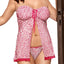 Baci PLUS Pink-Hearts 2-Piece Babydoll Set - Sizes 16-20