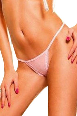 Baci Pink Polka Dot Microfiber & Lace G-String thumbnail 1