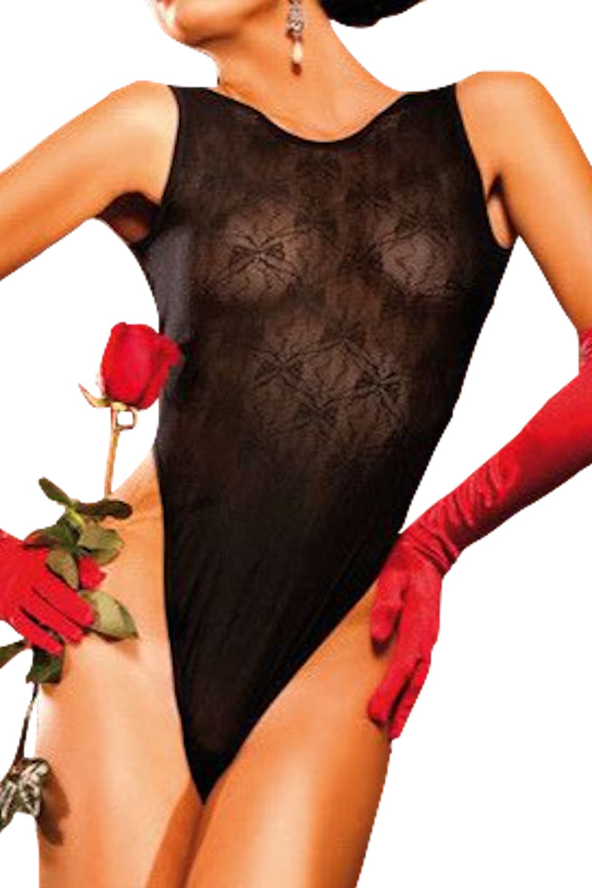 Baci Queen Black Lace Teddy