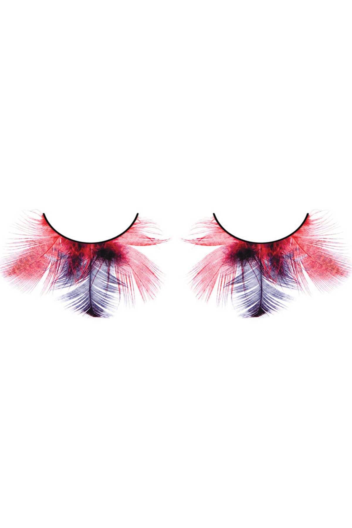 Baci Red & Black Paradise Dreams Feather Eyelashes