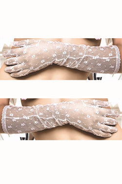 Baci White Lace Evening Gloves thumbnail 2