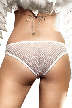 Baci White Mesh Crotchless Bikini thumbnail 1