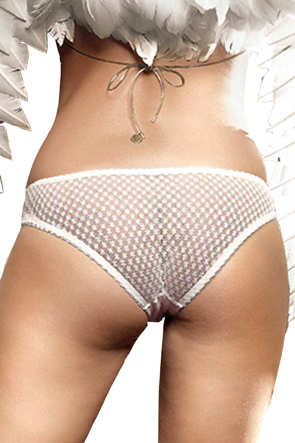 Baci White Mesh Crotchless Bikini