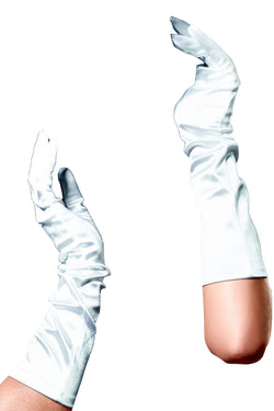 Baci White Satin Evening Gloves thumbnail 1