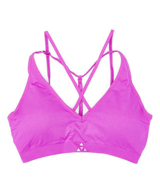 Balanced Tech Fuchsia Cross Front Seamless Bra
