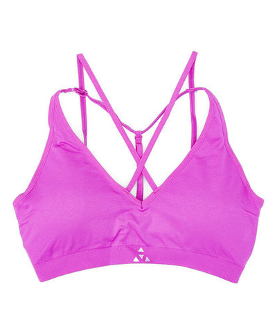 Balanced Tech Fuchsia Cross Front Seamless Bra