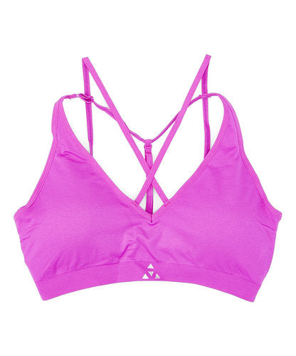 Balanced Tech Fuchsia Cross Front Seamless Bra