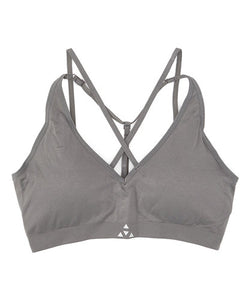 Balanced Tech Grey Cross Front Seamless Bra thumbnail 1