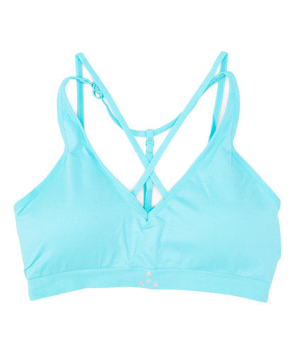 Balanced Tech Mint Cross Front Seamless Bra