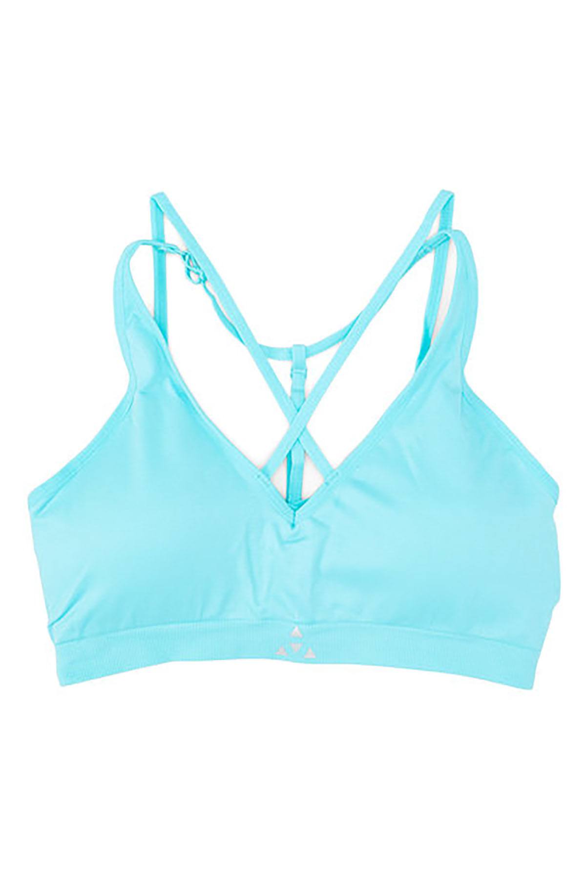 Balanced Tech Mint Cross Front Seamless Bra