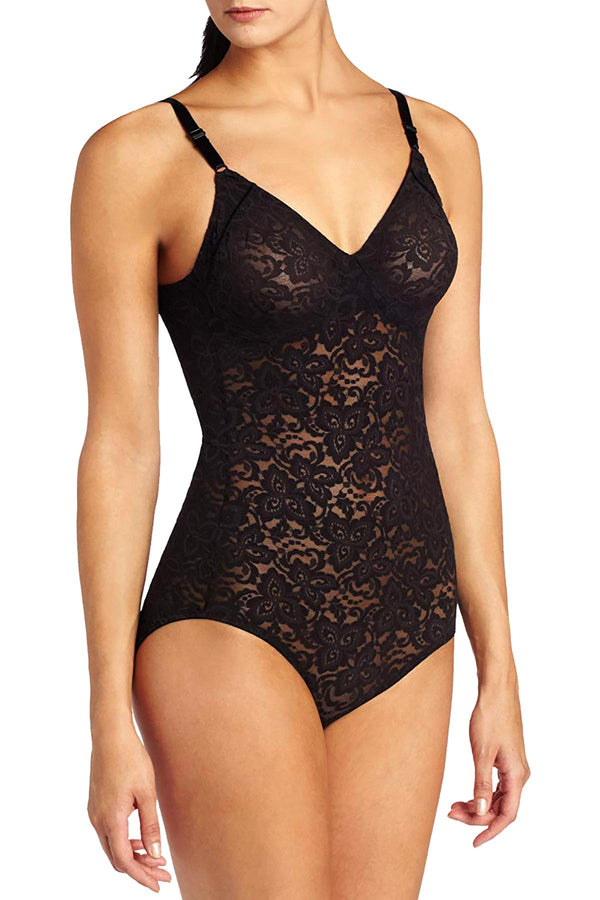 Bali Black Lace 'n Smooth Firm Control Body Briefer