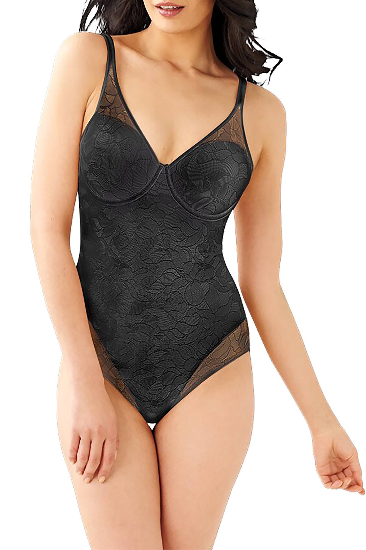 Bali Black Ultra-Light Firm-Control Lace Body Shaper