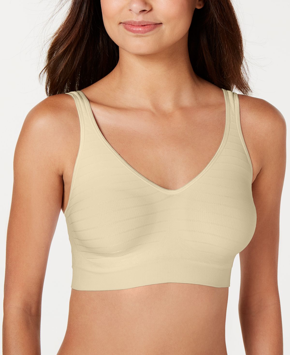 Bali Comfort Revolution Comfortflex Fit Seamless 2-ply Wireless Bra 3484 Soft Taupe Stripe (Nude 4)
