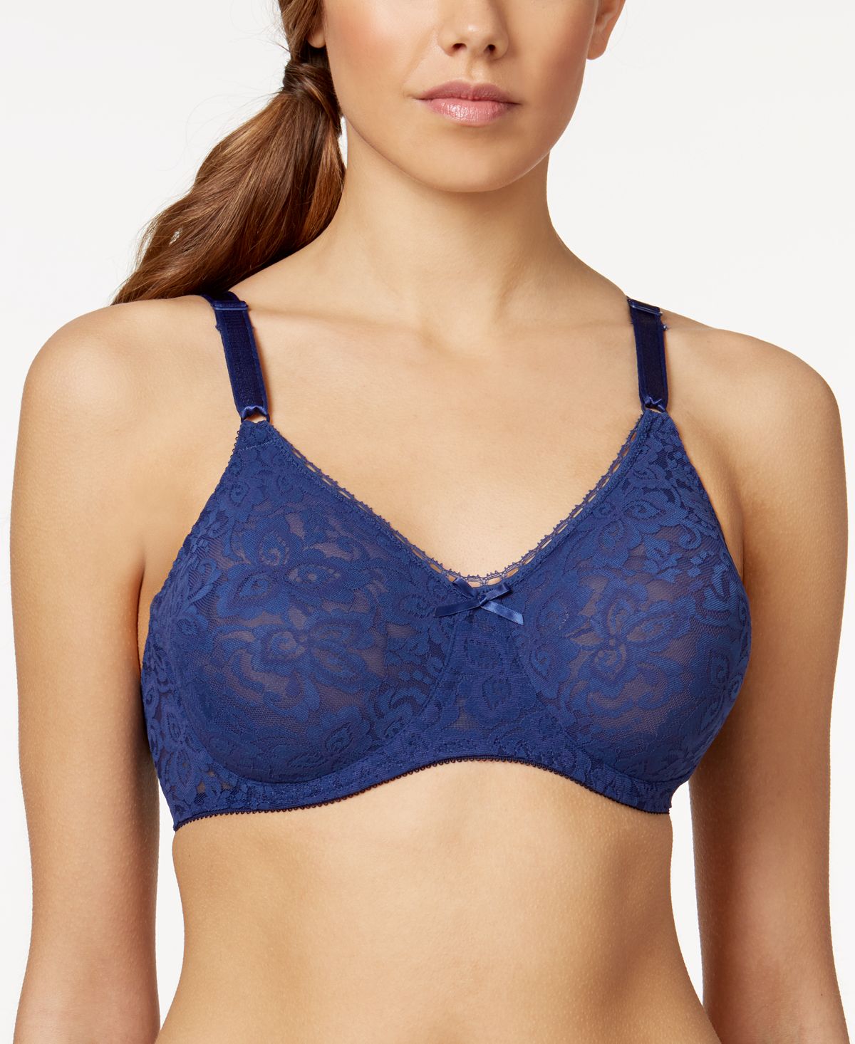 Bali Lace 'n Smooth 2-ply Seamless Underwire Bra 3432 In The Navy