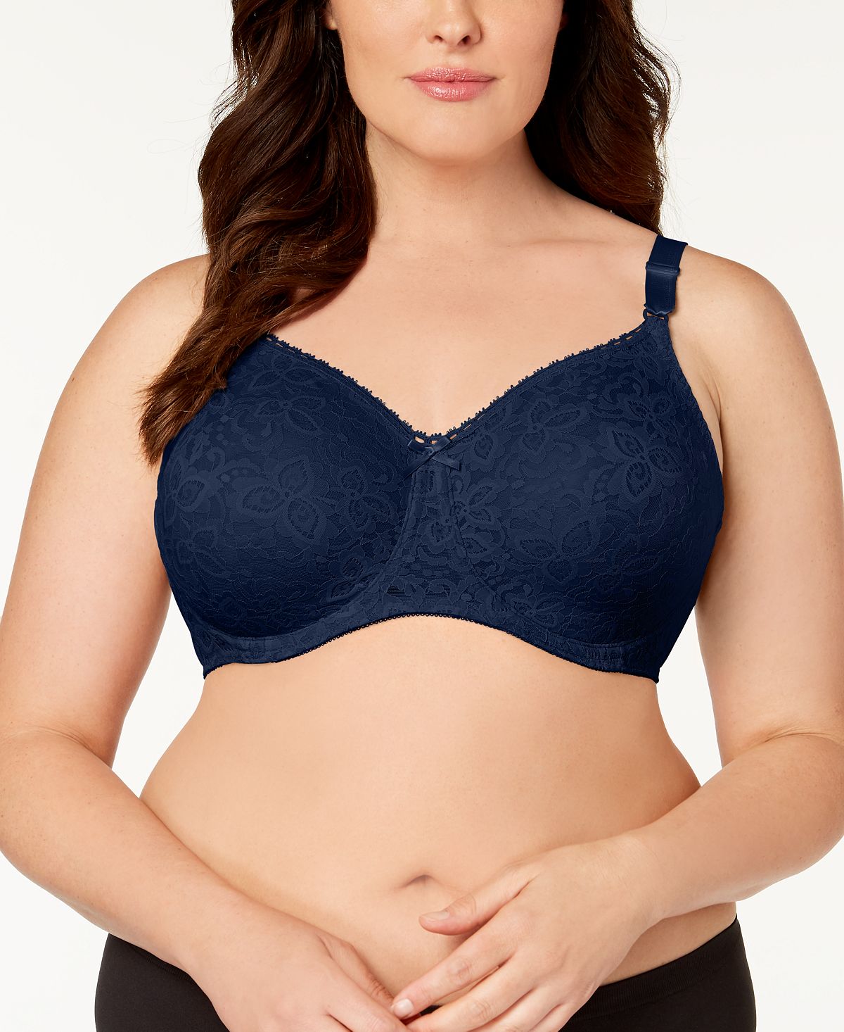 Bali Lace 'n Smooth 2-ply Seamless Underwire Bra 3432 In The Navy