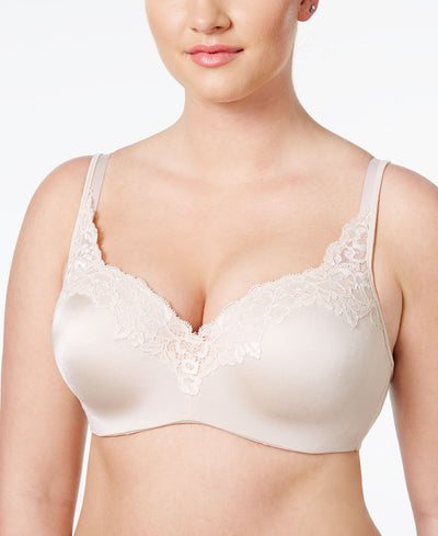 Bali One Smooth U Balconette Shaping Underwire Bra Df4823 Sandshell with Mother of Pearl Lace