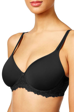 Bali One Smooth U Ultra Light Embroidered Frame Underwire Bra in Black thumbnail 2