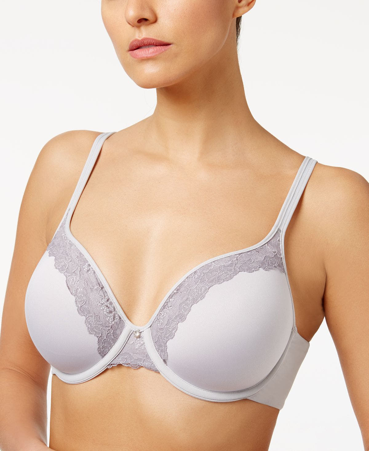 Bali One Smooth U Ultra Light Lace Lift Underwire Bra 3l97 Crystal Grey/Silver Filigree