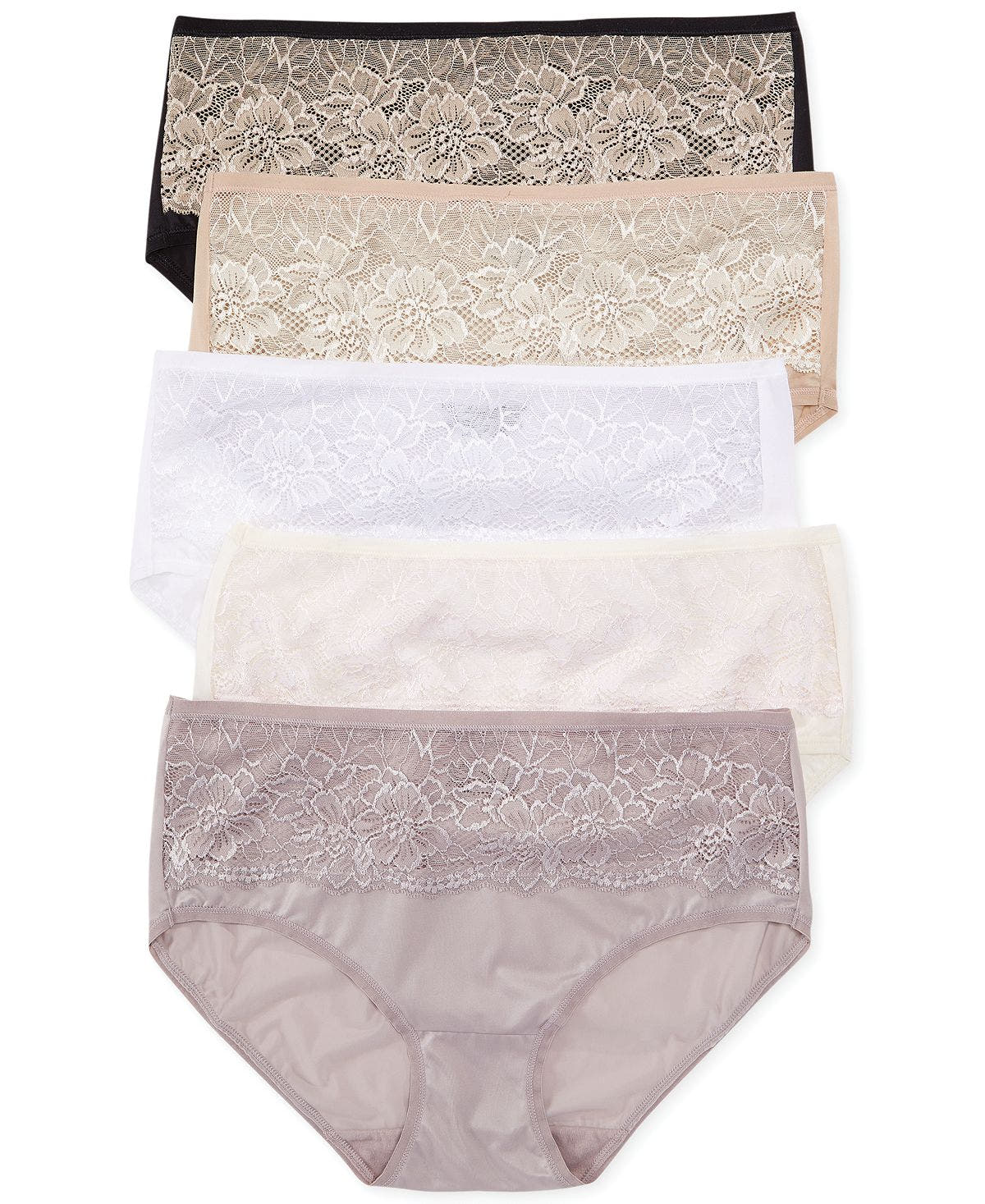 Bali Satin Indulgence Lace Hipster Underwear 2783 Warm Steel