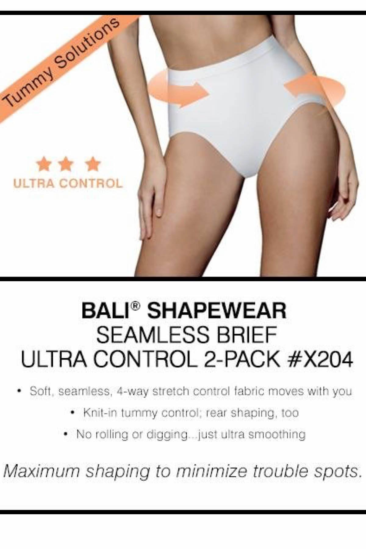 Bali White Extra-Firm Ultra-Control Shaping Brief 2-Pack