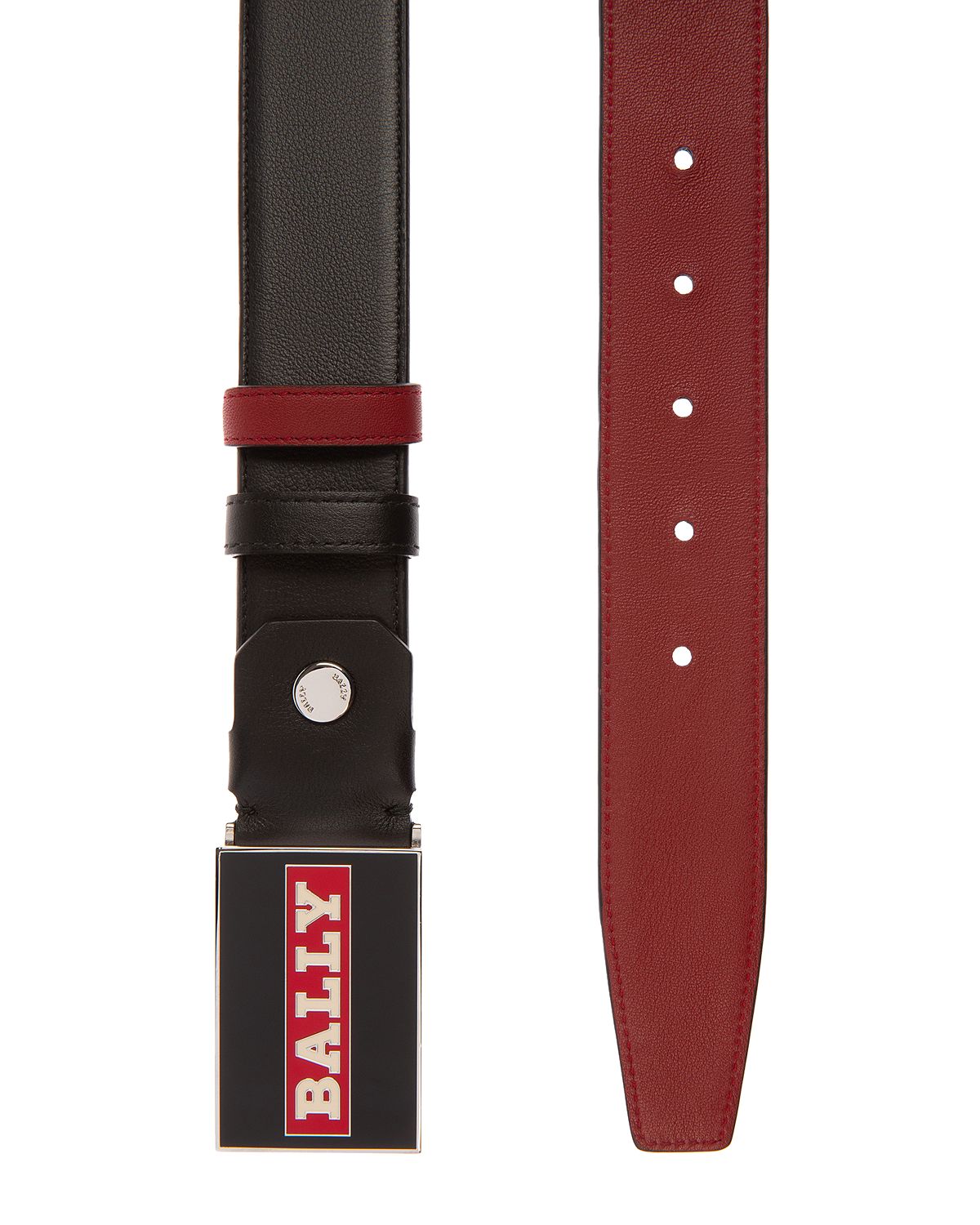 Bally Plaque Reversible Leather Belt Black