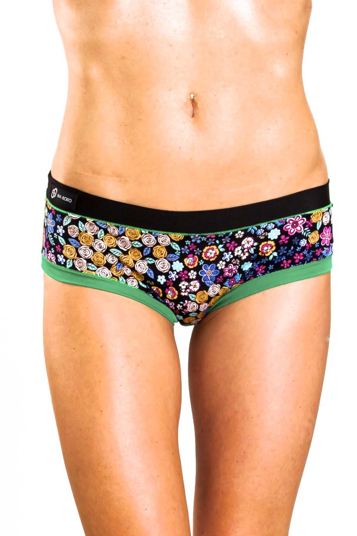 Bamboo Black/Green Bootyshort / Swim Bottom