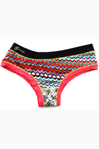 Bamboo Black/Hot Pink Bootyshort / Swim Bottom