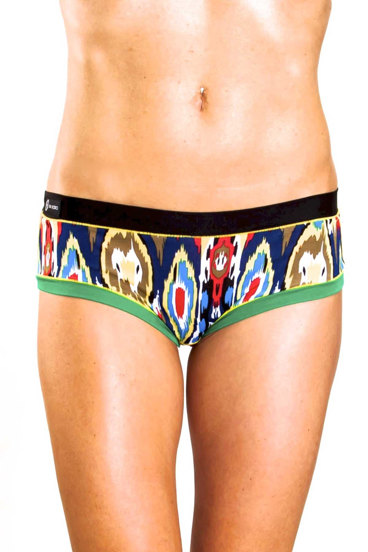 Bamboo Black/Mild-Green Bootyshort / Swim Bottom