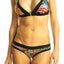 Bamboo Black/Multi Firework-Print Bralette / Swim Top