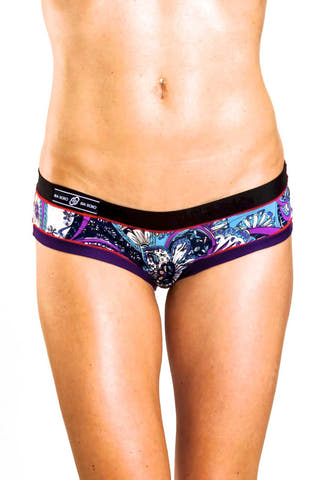 Bamboo Black/Purple Bootyshort / Swim Bottom