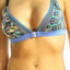 Bamboo Blue/Grey Peacock-Feather Print Bralette / Swim Top