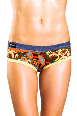 Bamboo Blue/Light-Yellow Bootyshort / Swim Bottom thumbnail 2