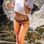 Bamboo Blue/Yellow Mix-Up Bootyshort / Swim Bottom