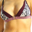 Bamboo Burgundy/Python Print Bralette / Swim Top