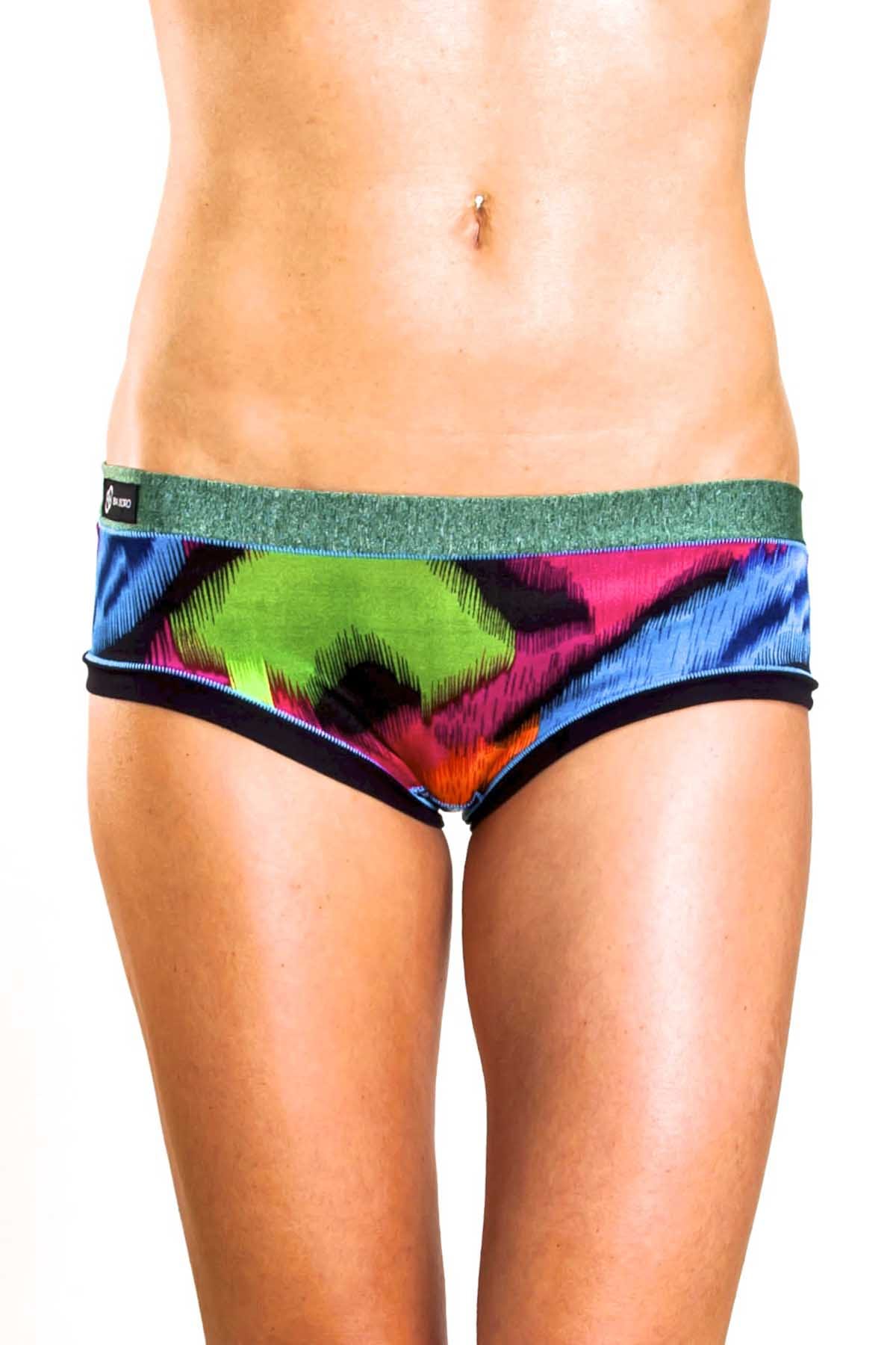 Bamboo Green/Black Bootyshort / Swim Bottom
