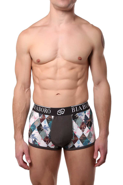 Bamboo Grey/Multi-Color Palm Printed Trunk
