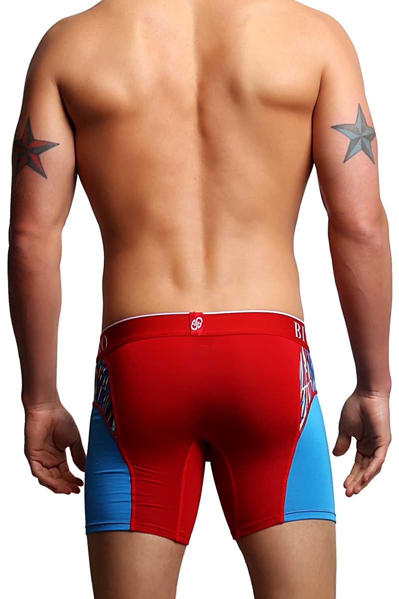 Bamboo Light Blue & Red Boxer