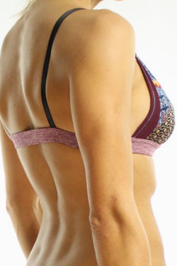 Bamboo Plum/Floral-Print Bralette / Swim Top thumbnail 3