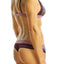 Bamboo Plum/Floral-Print Brazilian Panty / Swim Bottom