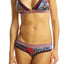Bamboo Plum/Floral-Print Brazilian Panty / Swim Bottom