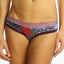 Bamboo Plum/Floral-Print Brazilian Panty / Swim Bottom